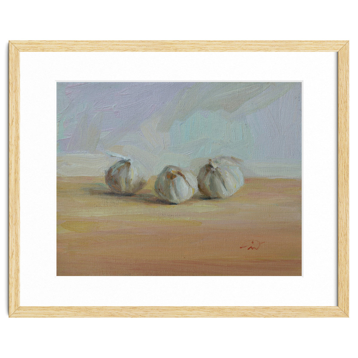 Three Garlic Globes Still Life Painting