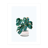 Swiss Cheese Monstera Plant Gold and Green (Print Only) thumbnail