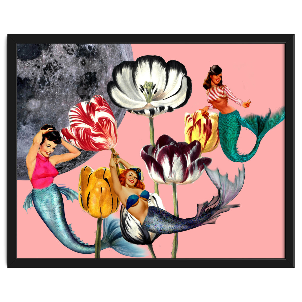 Mermaid Floral with moon