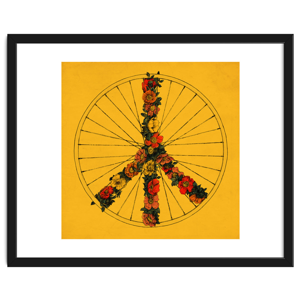 Peace And Bike Yellow