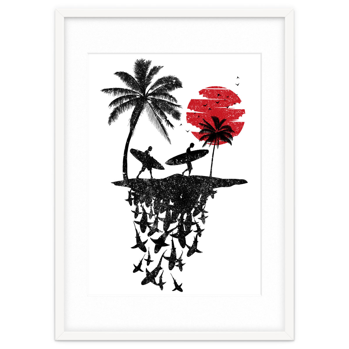 Surfer island sharks