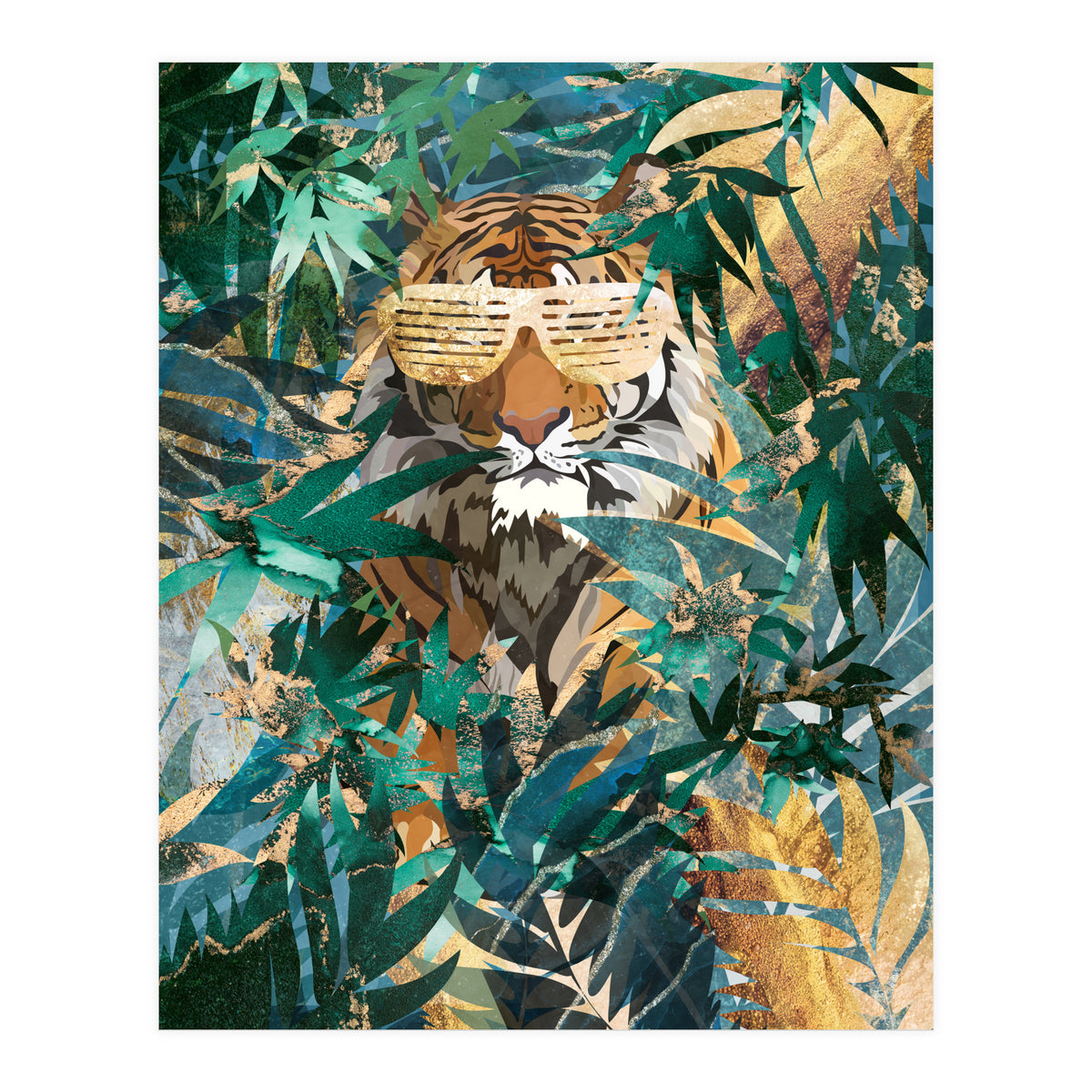 Hip Hop tiger in the tropical jungle (Print Only)