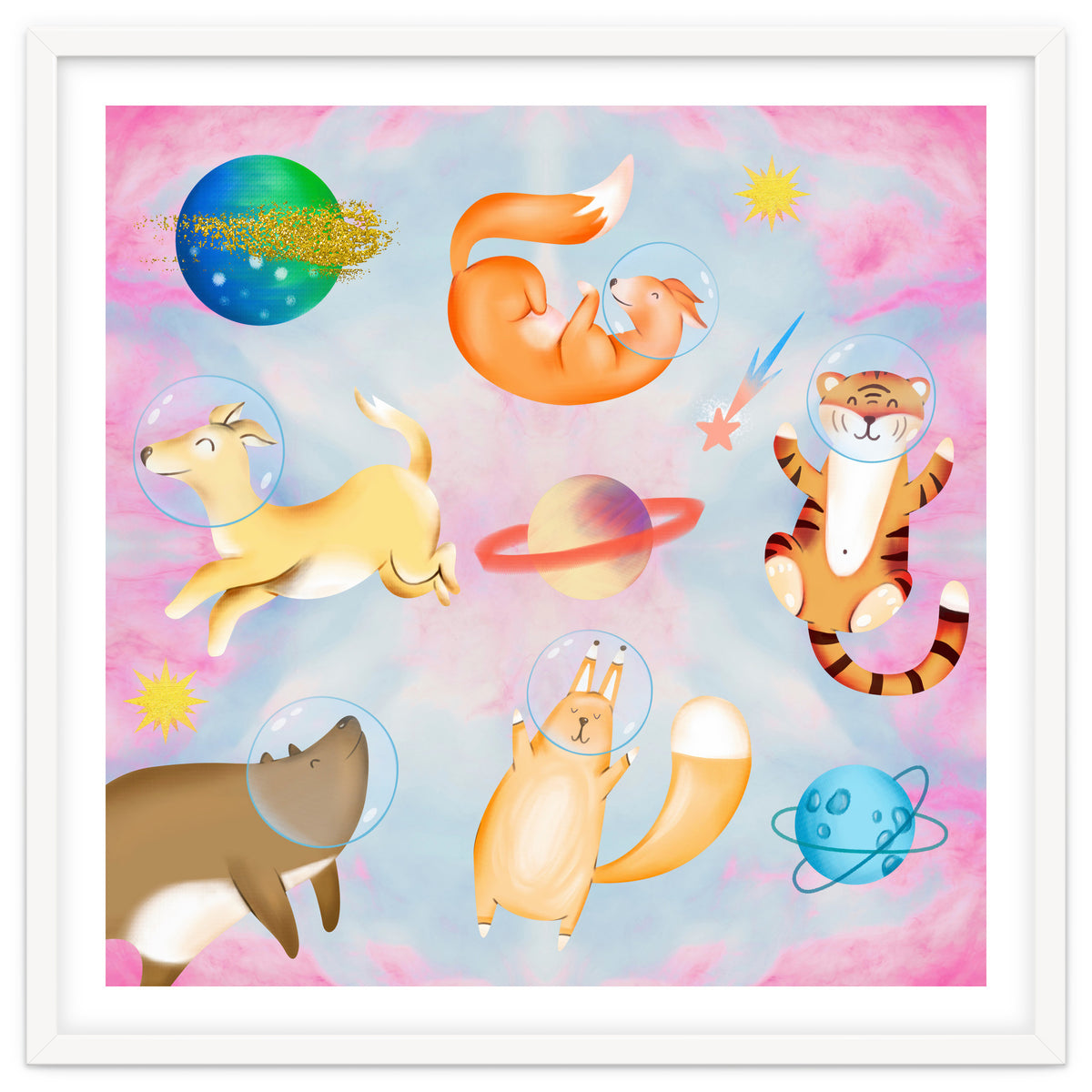 Happy Animals In The Space