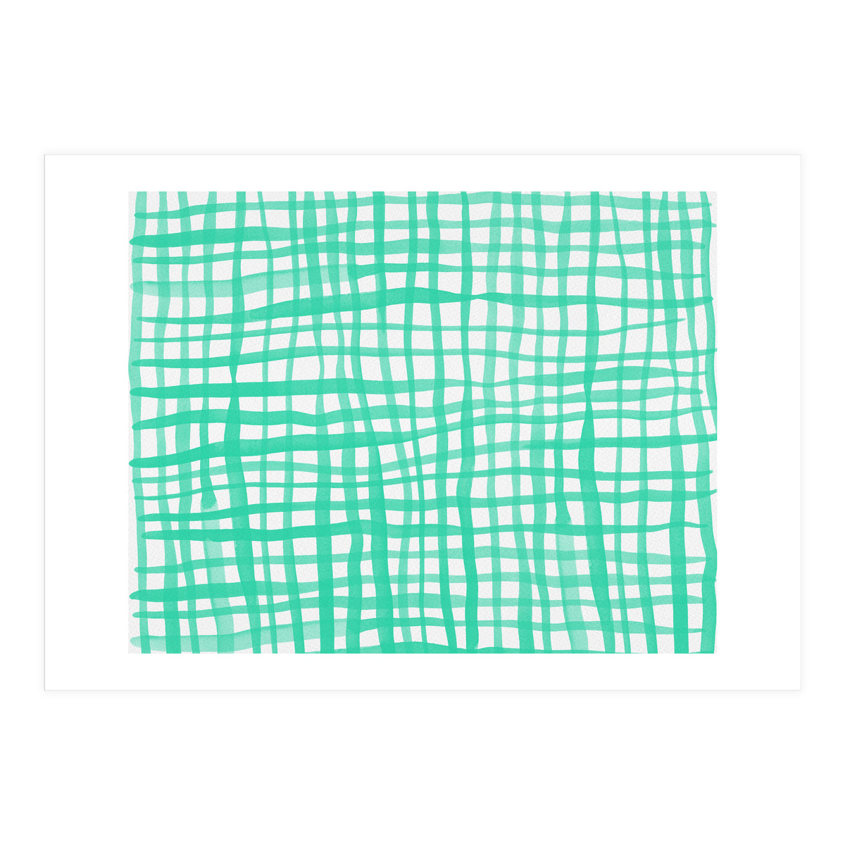 Aqua gingham pattern (Print Only)