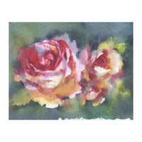 Wildflowers rose watercolor painting (Print Only)