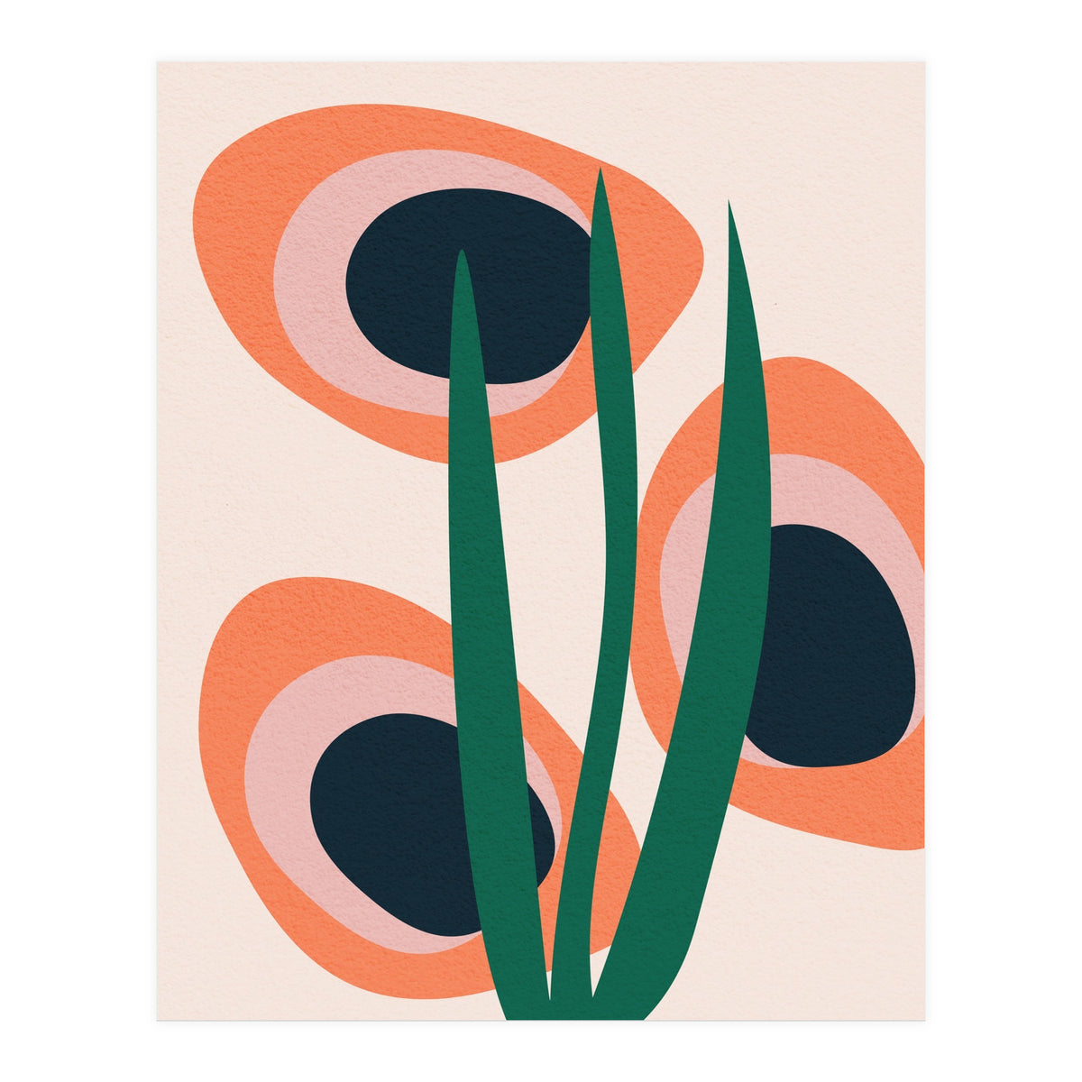 Abstract Mid Century Modern Scandinavian Leaf II (Print Only)