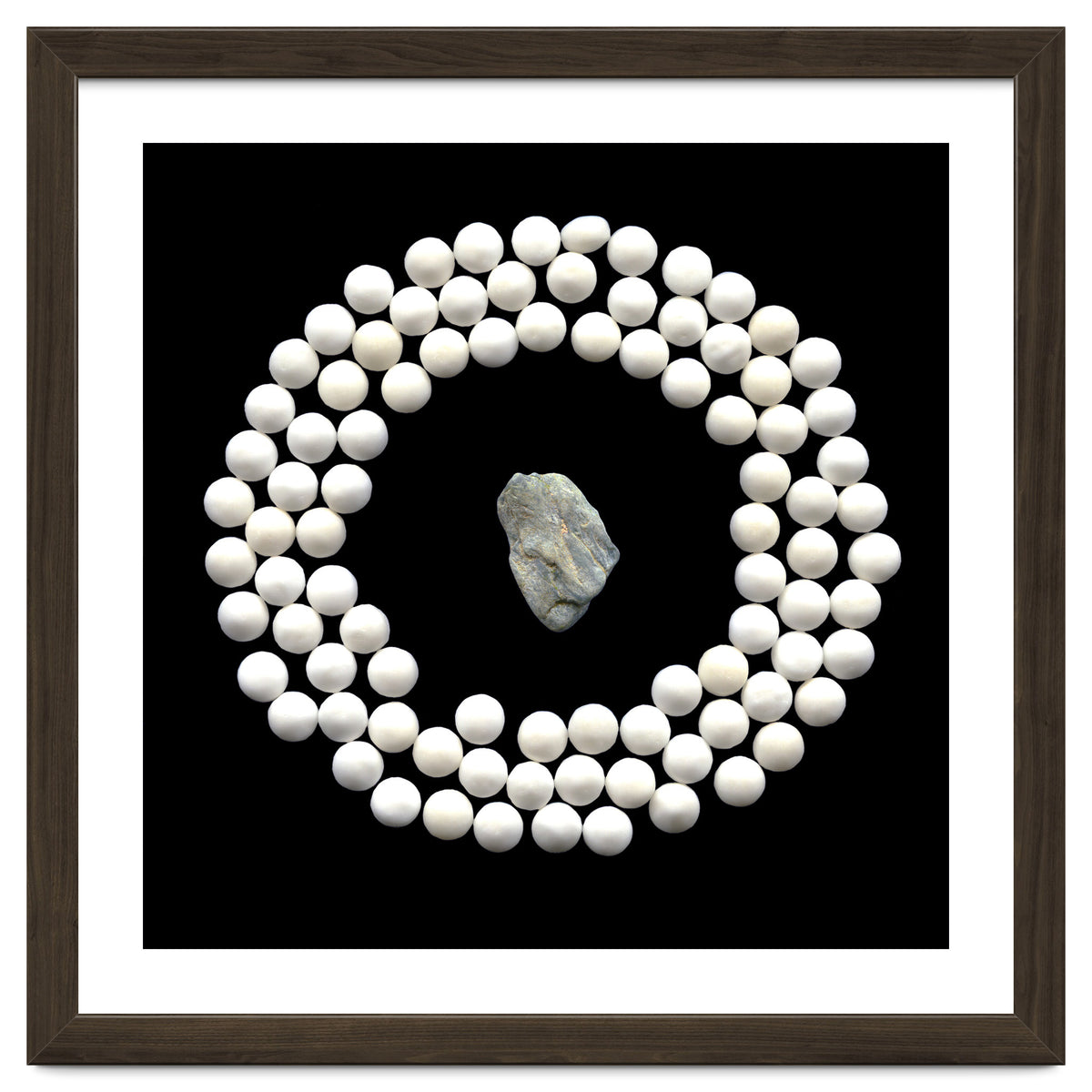 White pearls and stone