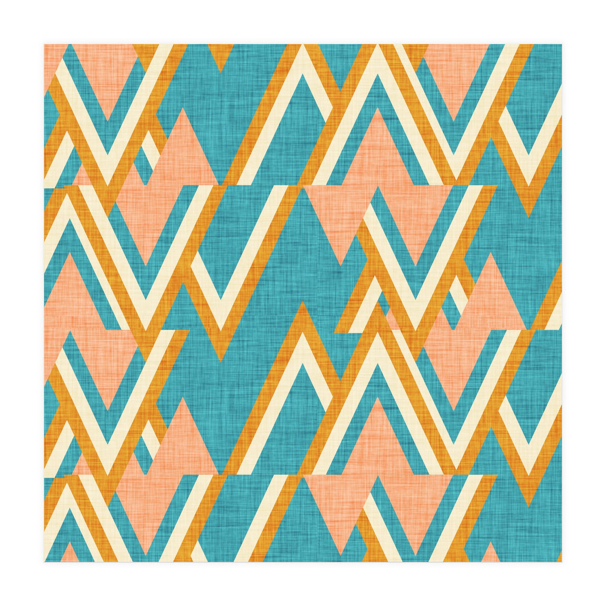 New Mid Mod Woods Blue  (Print Only)