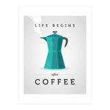 Life Begins After Coffee. Teal (Print Only) thumbnail