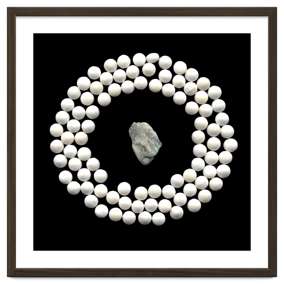 White pearls and stone