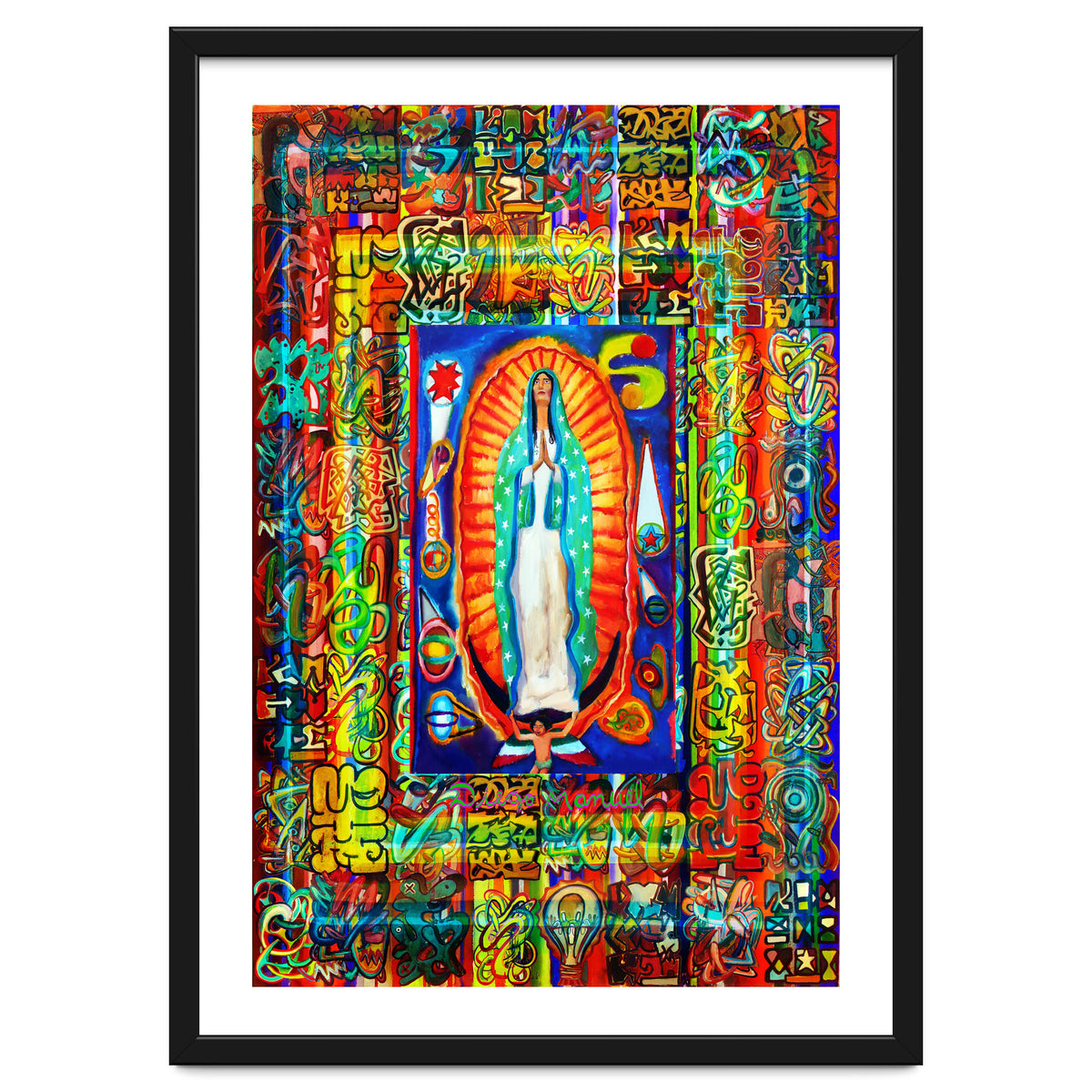 Graffiti Digital 2022 333 and Virgin of Guadalupe