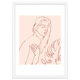 Lueur, Tropical Nude Modern Bohemian Woman Line Art, Minimal Scandinavian Sketch Blush Drawing thumbnail
