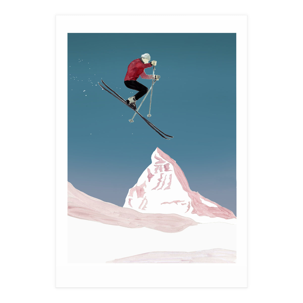 Mountain Love Skier (Print Only)