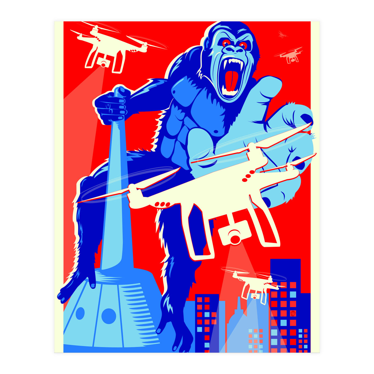 King Kong vs Drones (Print Only)