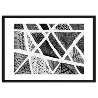 Geometric doodle pattern in black and white