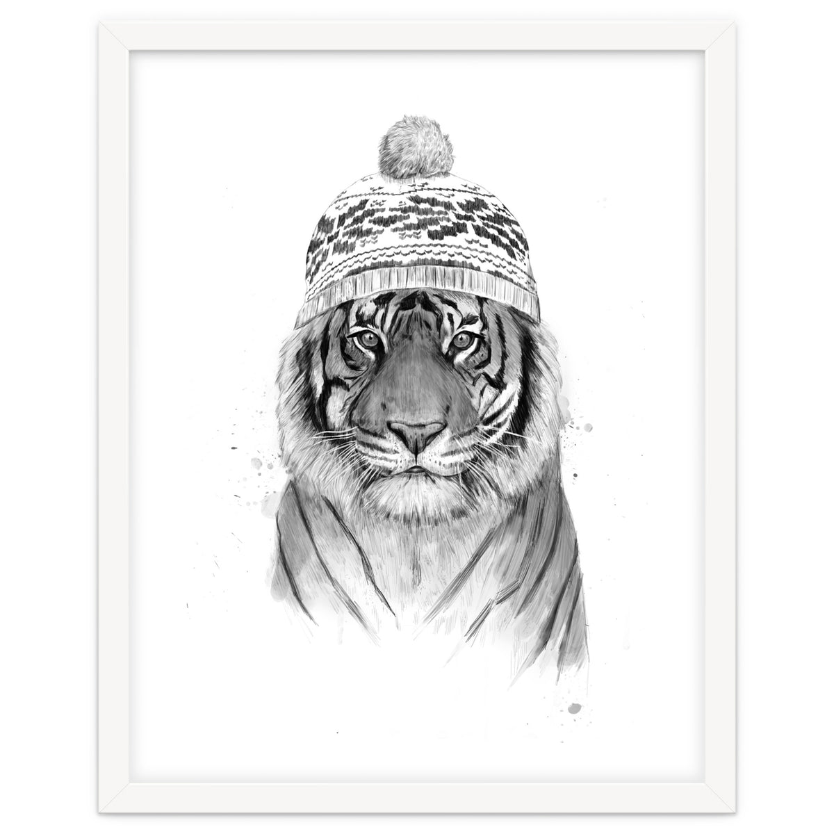 Siberian tiger (bw)