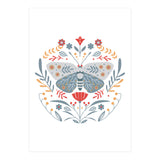Scandinavian Folk Art: Butterfly & Flowers (Print Only) thumbnail