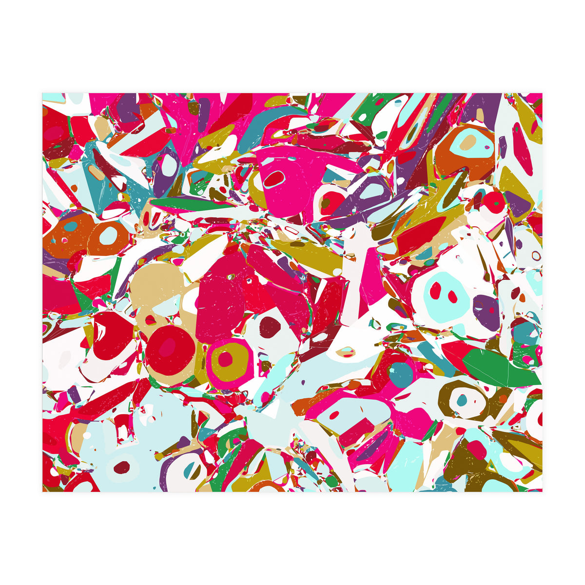 Abstract Emotion, Modern Contemporary Shapes, digital Painting, Eclectic Pop of Color Bohemian Illustration (Print Only)