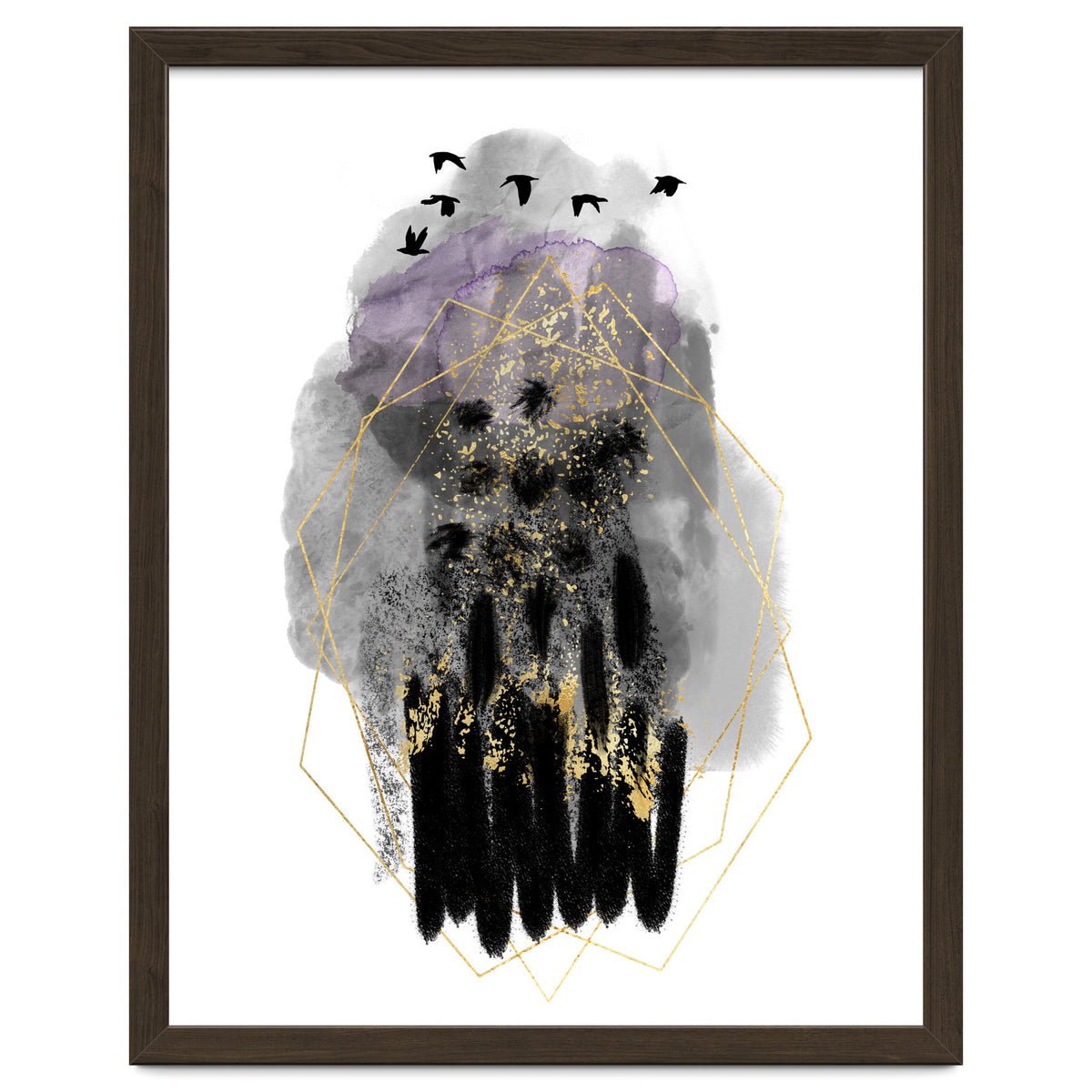 Abstract watercolour calm before the storm