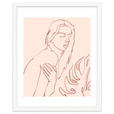 Lueur, Tropical Nude Modern Bohemian Woman Line Art, Minimal Scandinavian Sketch Blush Drawing thumbnail