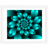 Turquoise Floral Satin Art