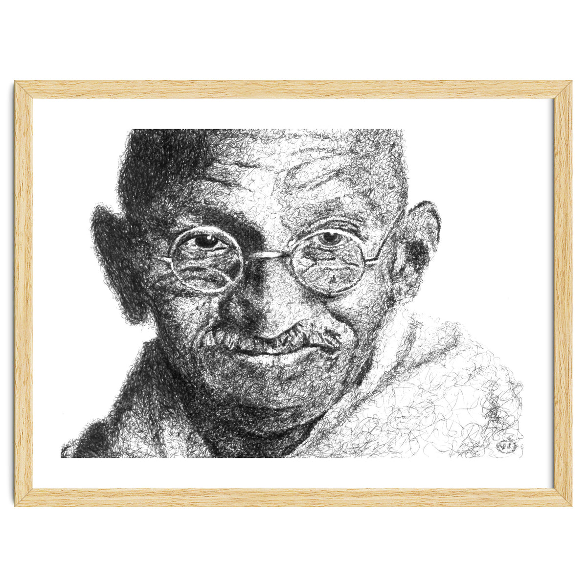 Mahatma Gandhi Scribble Style Portrait
