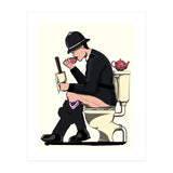 British Policeman on the Toilet, funny bathroom humour (Print Only) thumbnail