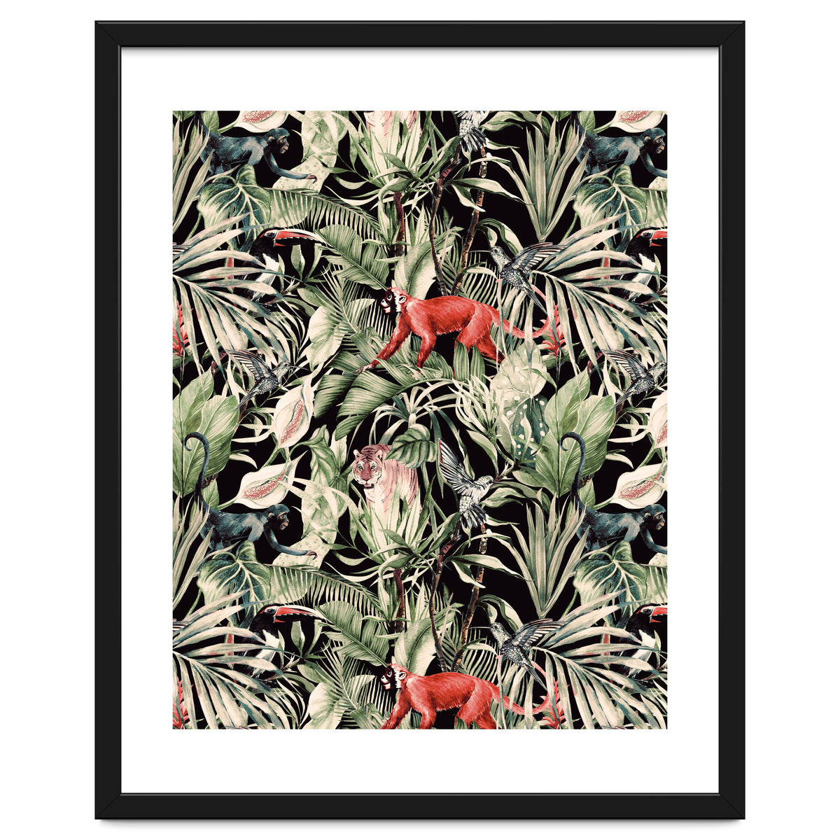 Animals In The Dark Of The Jungle