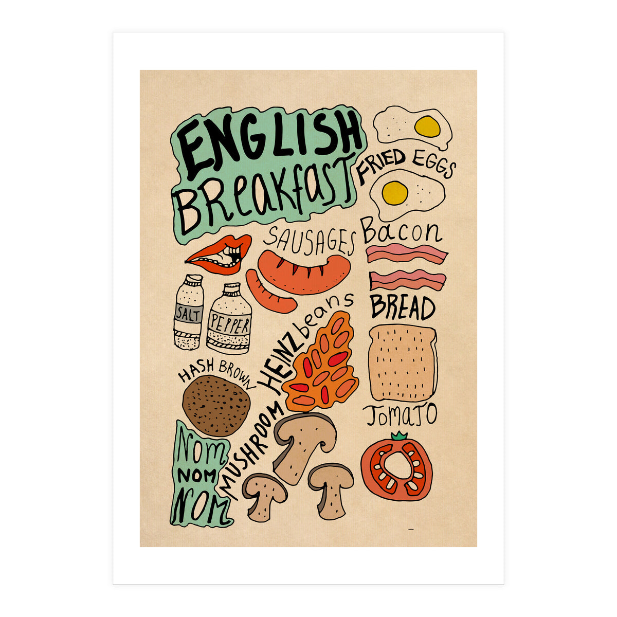 English Breakfast food recipe (Print Only)