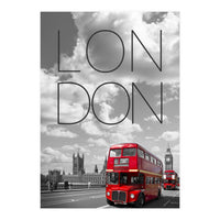 Red Buses in London | Text & Skyline (Print Only)