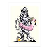 Zebra on the Toilet, Funny Bathroom Humour (Print Only) thumbnail