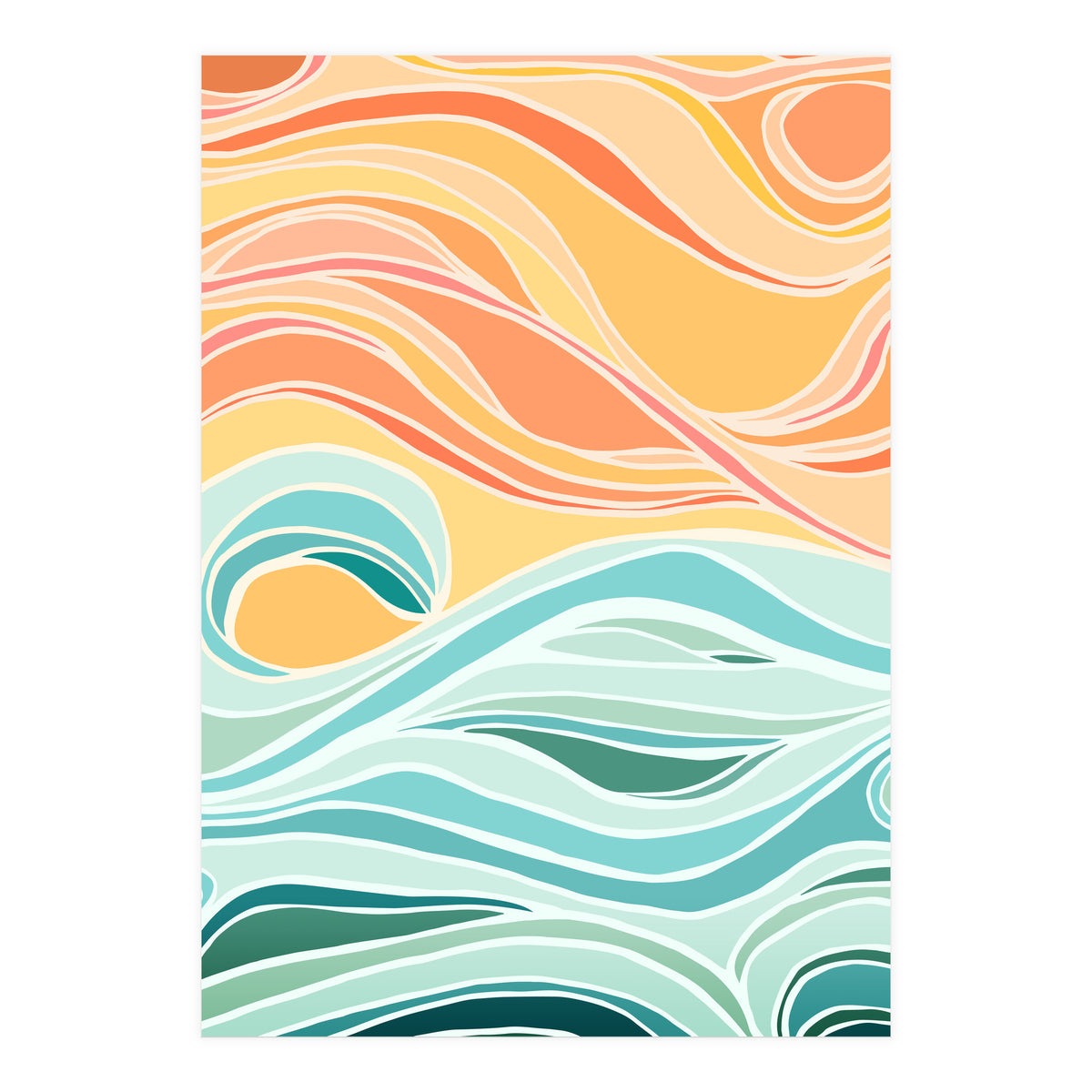 Sky And Sea Abstract (Print Only)