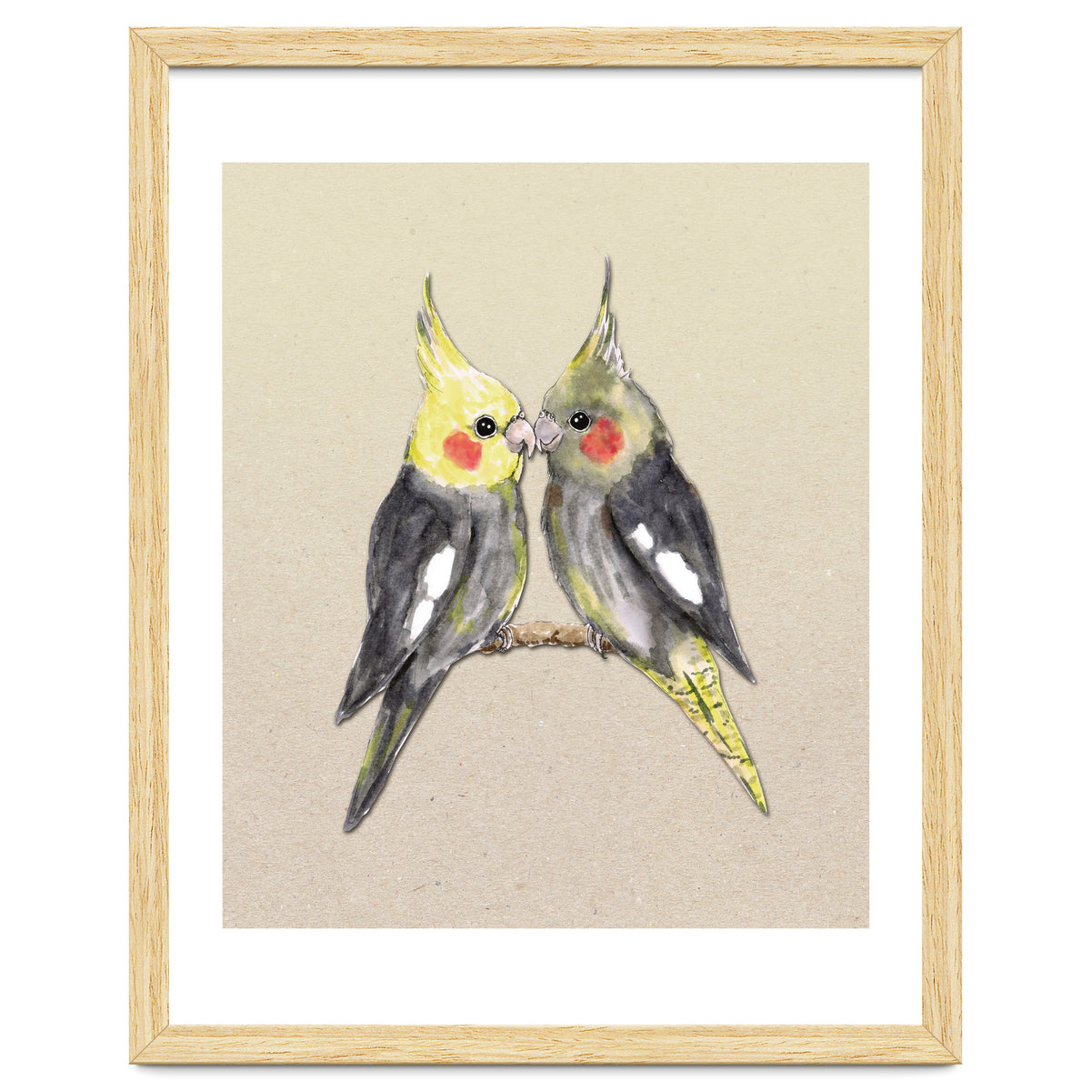 Two cute cockatiels