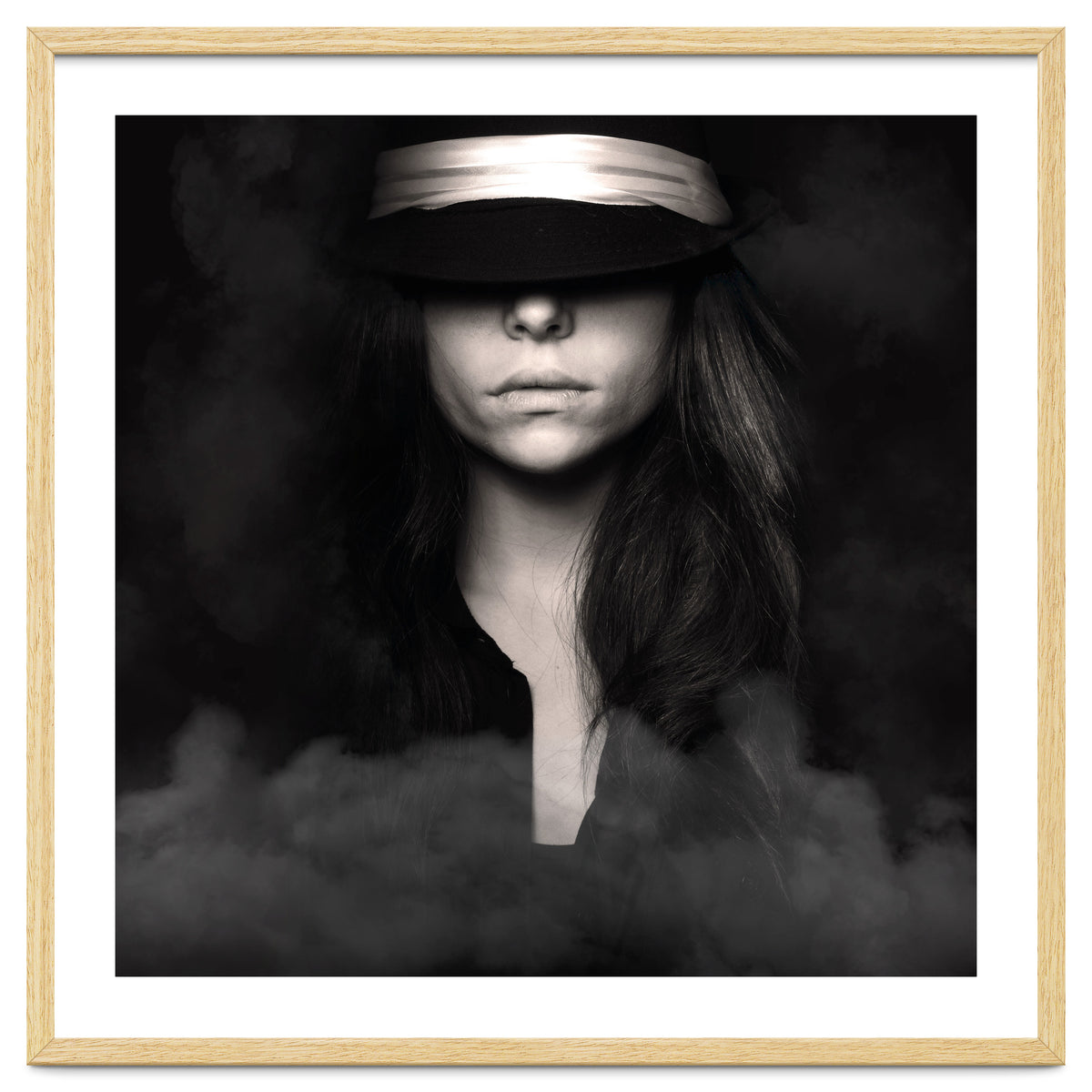 woman in black and white