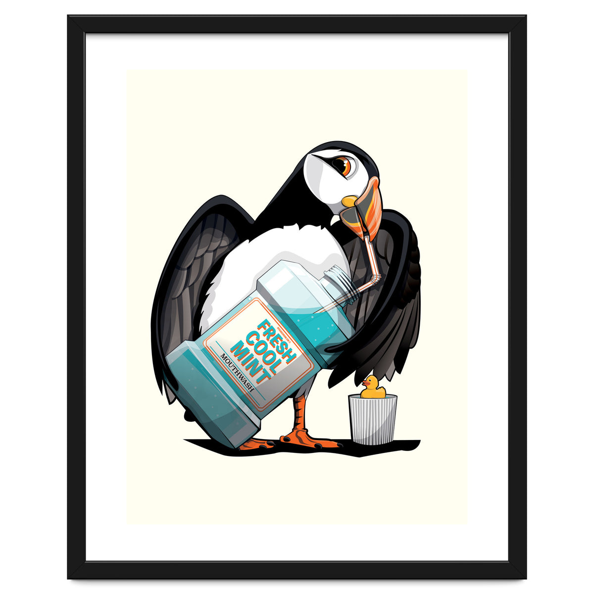 Puffin using Mouthwash