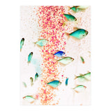 Something Fishy, Pink Bubbles & Blue Green Fish Graphic Design Digital Eclectic Surrealism (Print Only) thumbnail