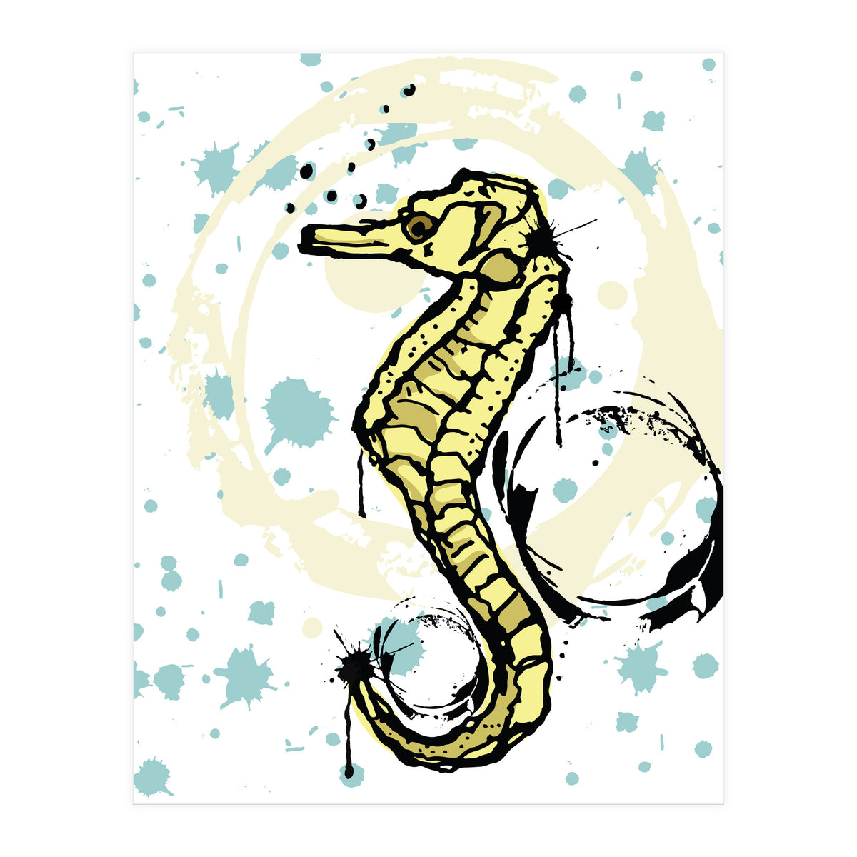 Sea Horse Scribble sketch (Print Only)
