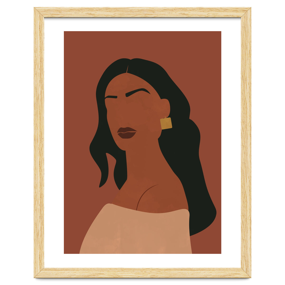 Abstract Woman with Gold Earring