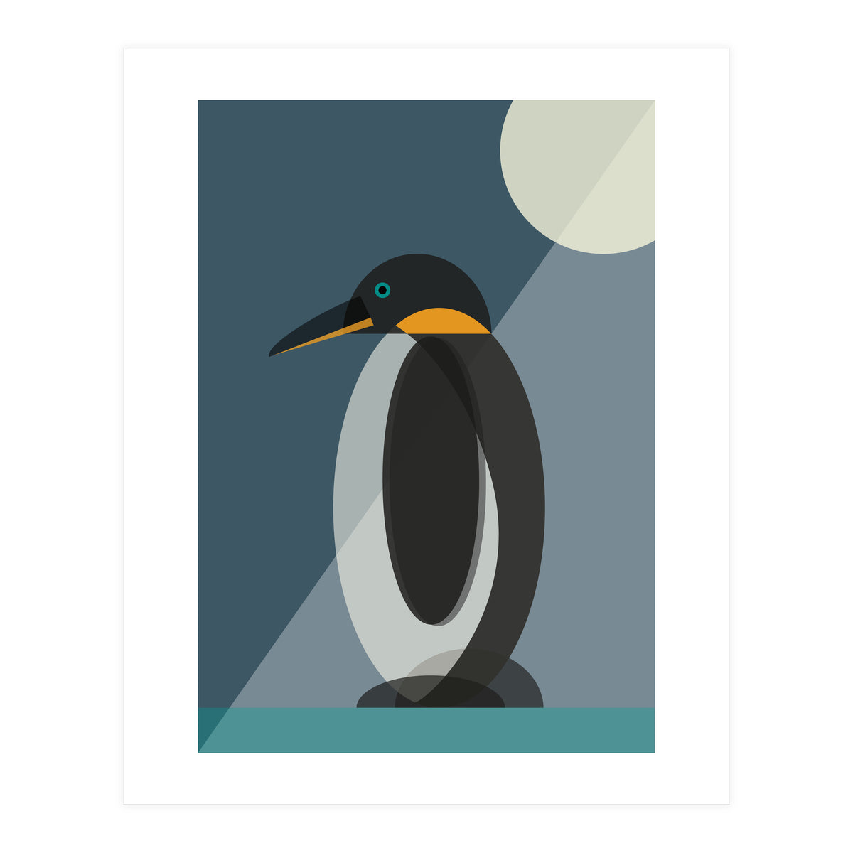 Mid Century Geometric Penguin (Print Only)