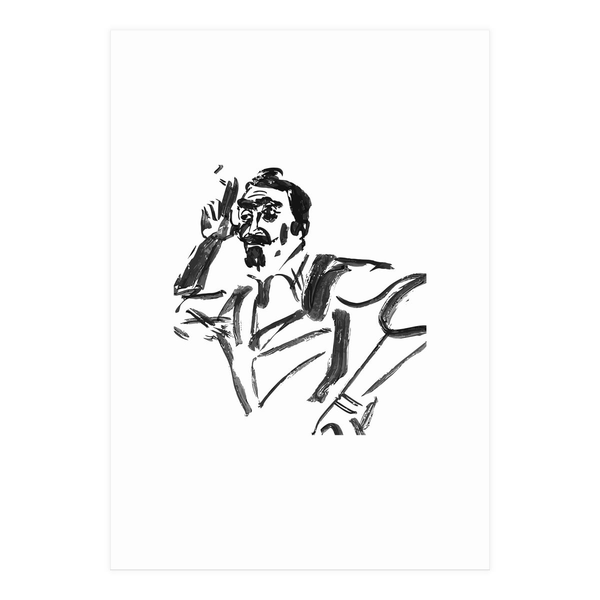 Artist and painting (Print Only)