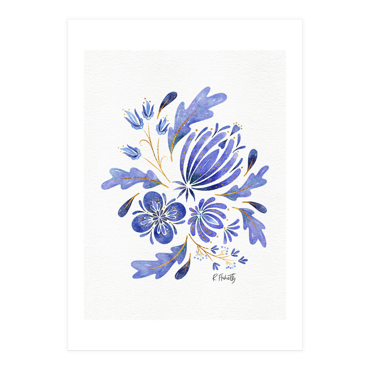 Protea Floral | Blue (Print Only)