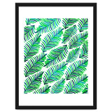 Palm Solace | Tropical Botanical Plants Nature Hand-Painted Watercolor Painting Bohemian Lush Green thumbnail