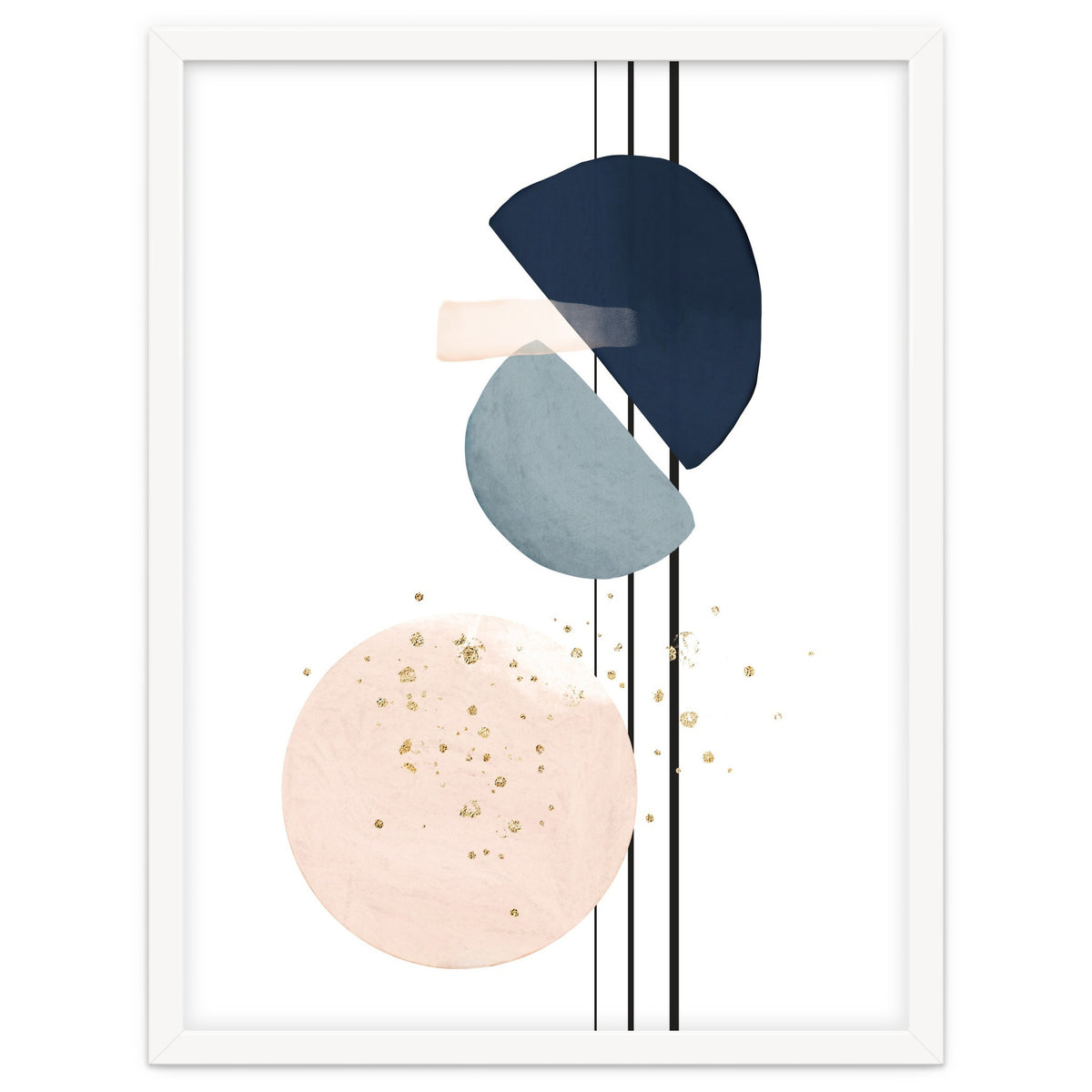 Abstract Study Blush and Navy Blue