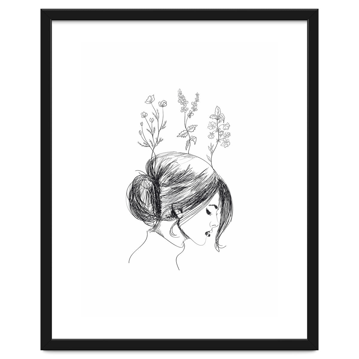 Hand Drawn Flower Girl