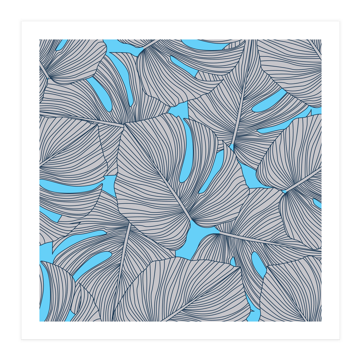 Leaves On Blue (Print Only)