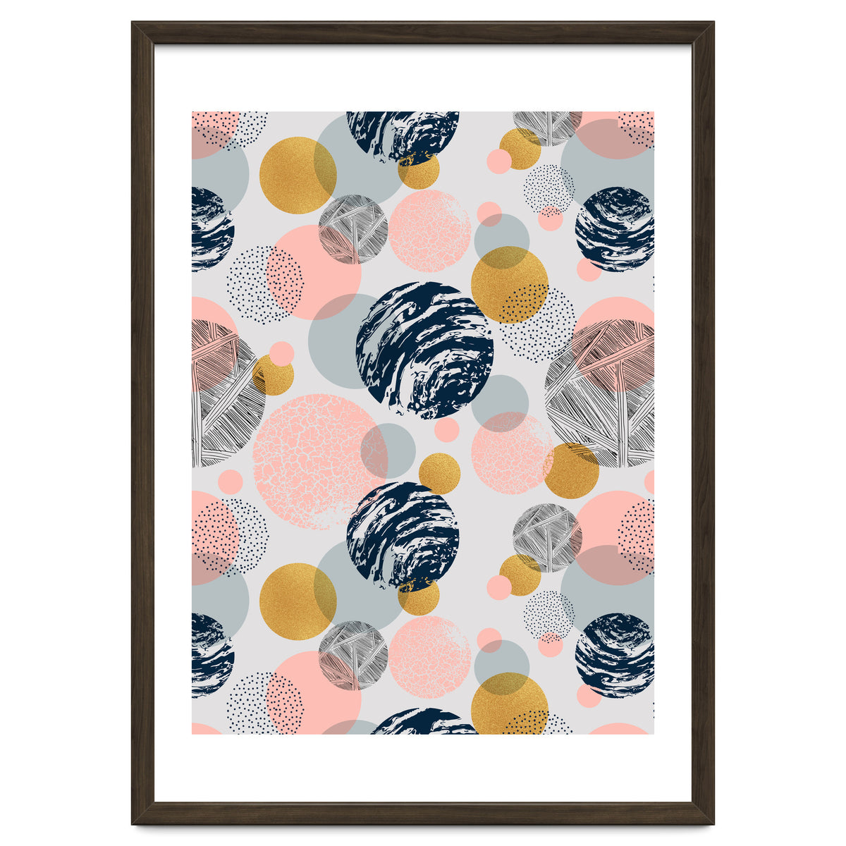 Pattern of abstract textured circles