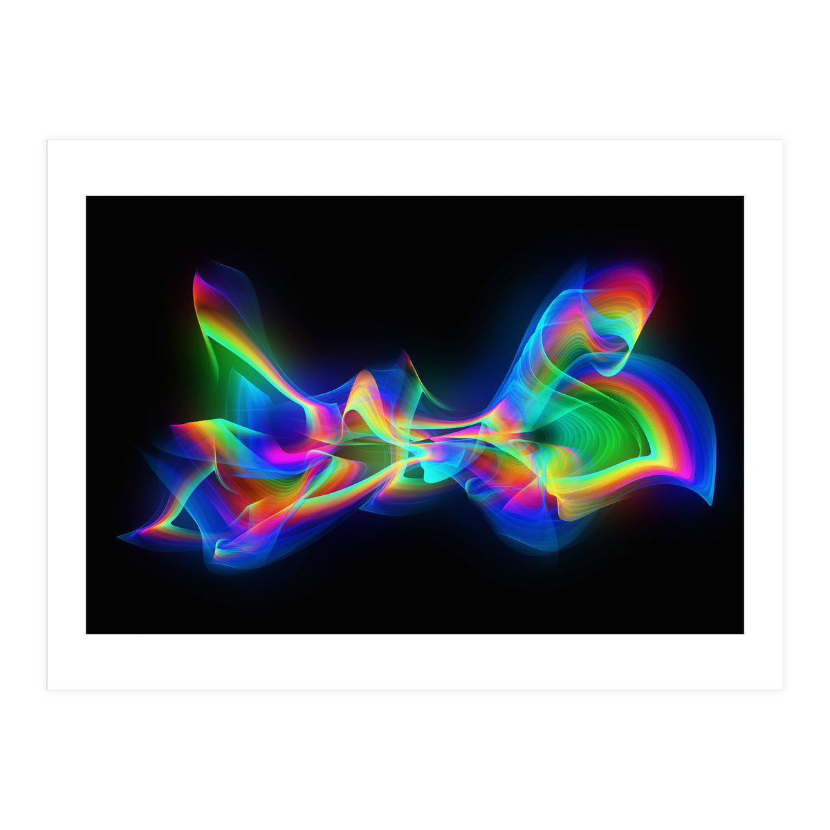 Abstract Colorful Flame Waves (Print Only)