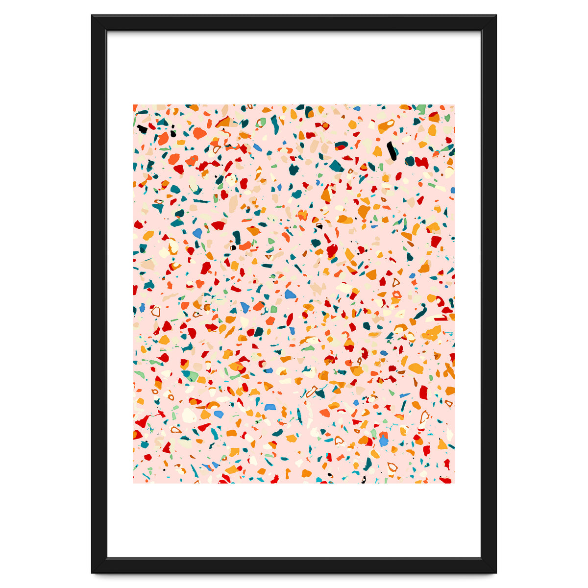 Blush Terrazzo | Pink Eclectic Speckles | Abstract Confetti Painting | Chic Bohemian Illustration