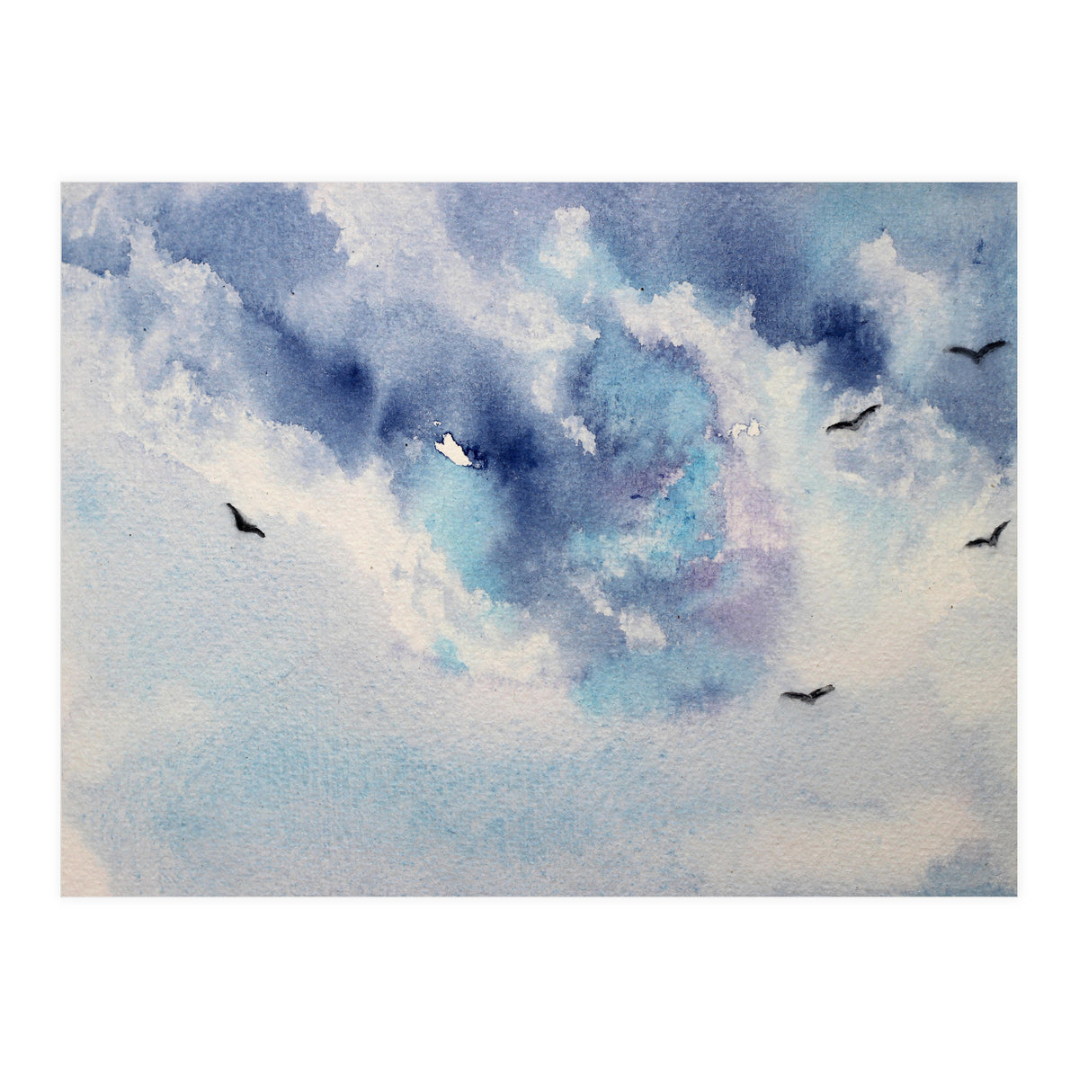 Dramatic sky || watercolor (Print Only)