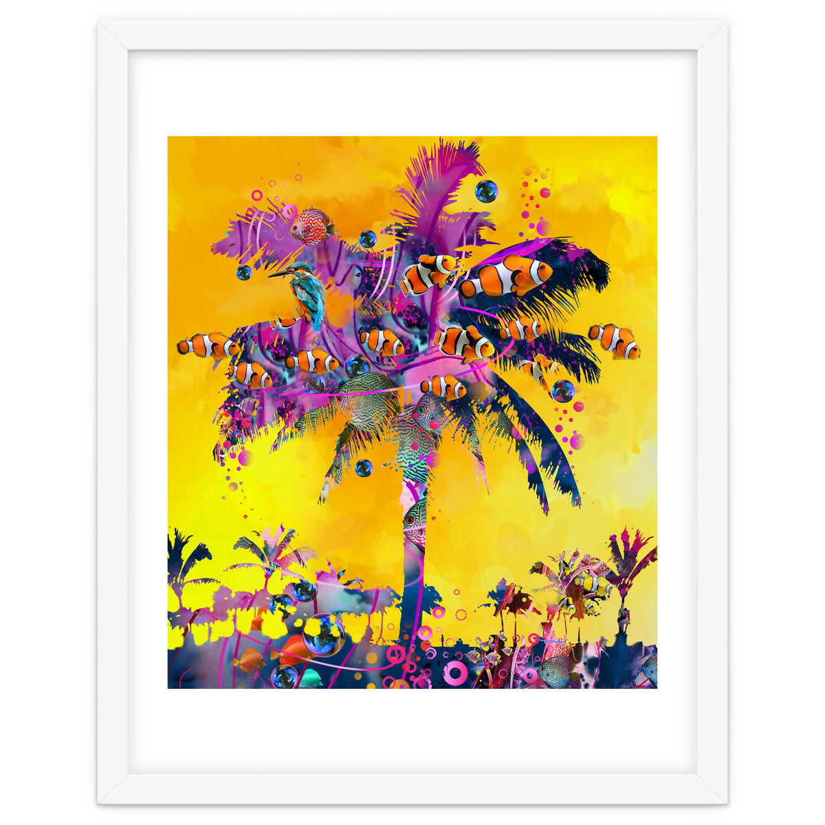 Purple Palm with Fish